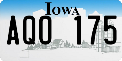 IA license plate AQO175