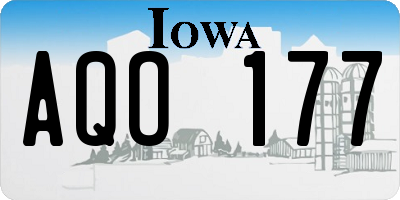 IA license plate AQO177