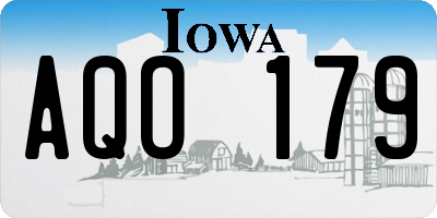 IA license plate AQO179