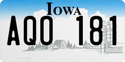 IA license plate AQO181