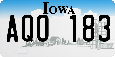 IA license plate AQO183