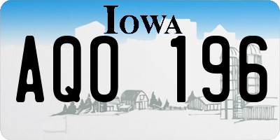 IA license plate AQO196