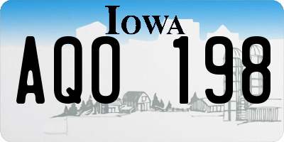 IA license plate AQO198