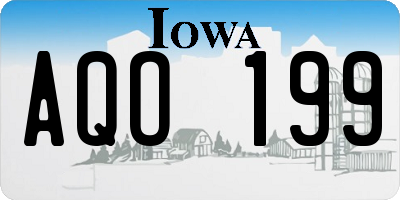 IA license plate AQO199