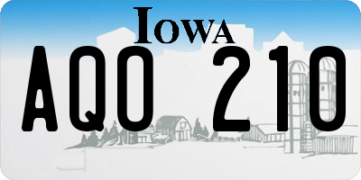 IA license plate AQO210