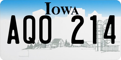 IA license plate AQO214