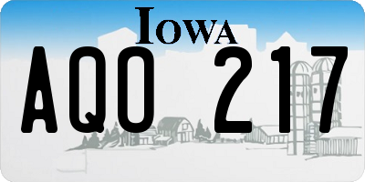 IA license plate AQO217