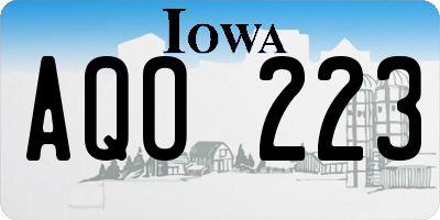 IA license plate AQO223
