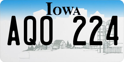 IA license plate AQO224