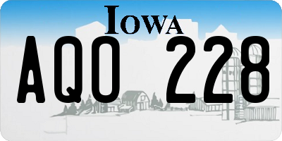 IA license plate AQO228