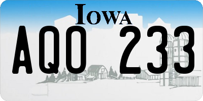 IA license plate AQO233