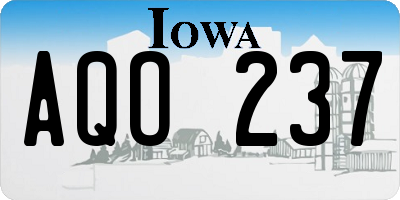 IA license plate AQO237