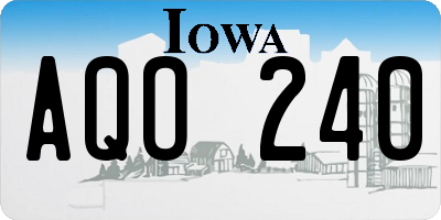 IA license plate AQO240