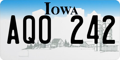 IA license plate AQO242