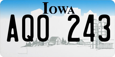 IA license plate AQO243