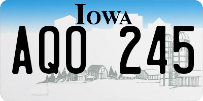 IA license plate AQO245