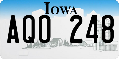 IA license plate AQO248