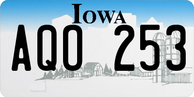 IA license plate AQO253