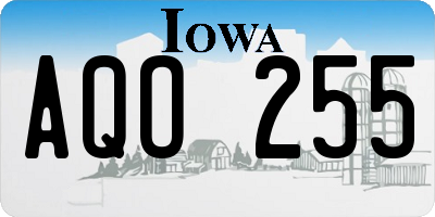 IA license plate AQO255