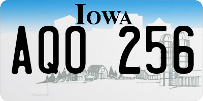 IA license plate AQO256