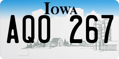 IA license plate AQO267