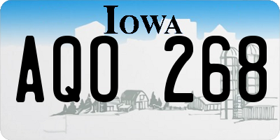 IA license plate AQO268