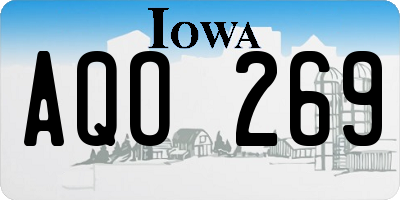 IA license plate AQO269