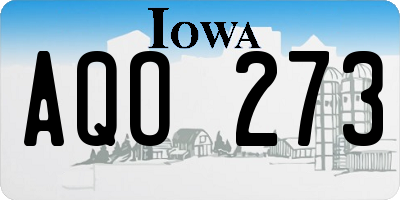 IA license plate AQO273