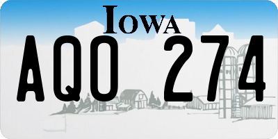 IA license plate AQO274