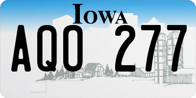 IA license plate AQO277
