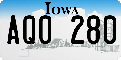 IA license plate AQO280
