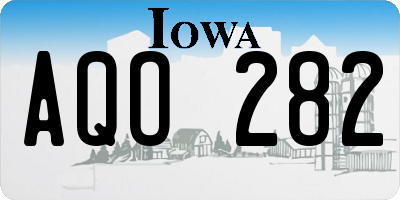 IA license plate AQO282