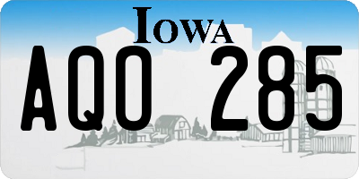 IA license plate AQO285
