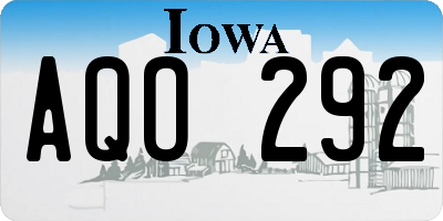 IA license plate AQO292