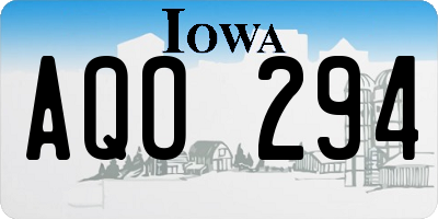 IA license plate AQO294