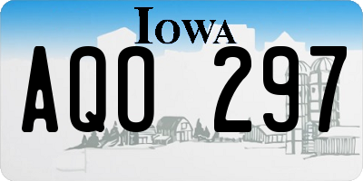 IA license plate AQO297