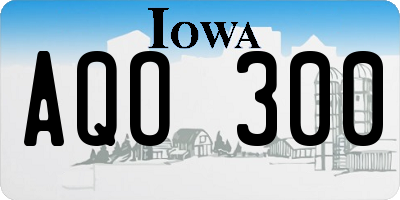 IA license plate AQO300