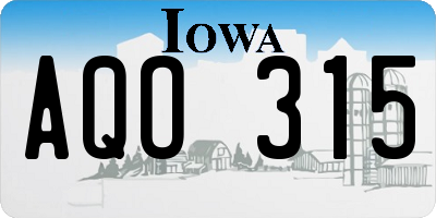 IA license plate AQO315