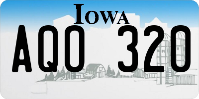 IA license plate AQO320