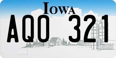 IA license plate AQO321