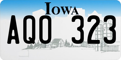 IA license plate AQO323