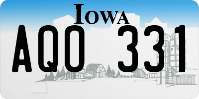 IA license plate AQO331