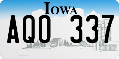 IA license plate AQO337