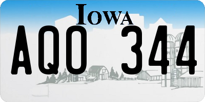 IA license plate AQO344