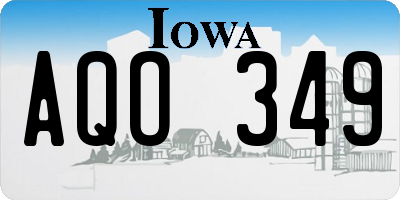 IA license plate AQO349