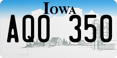 IA license plate AQO350