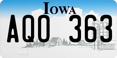 IA license plate AQO363