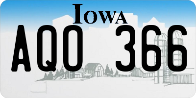 IA license plate AQO366