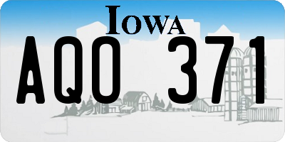 IA license plate AQO371