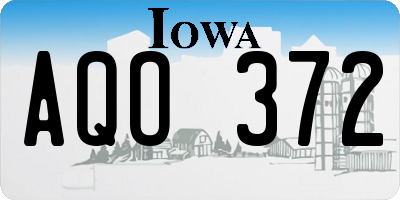 IA license plate AQO372